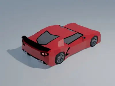 Fast car low poly Low-poly 3D model