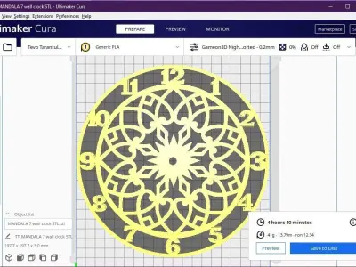 mandala 7 wall clock 3D print model