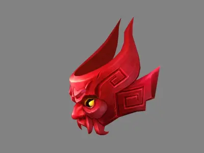 red mask - ninja Low-poly 3D model