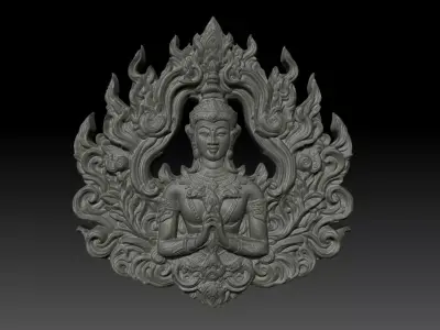 Thai Ornament Decor Bas Relied 06 - 231005 3D print model