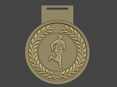 Men Running Award Medals 3D print model
