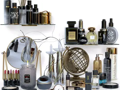 A set of luxury cosmetics for the bathroom 3D model