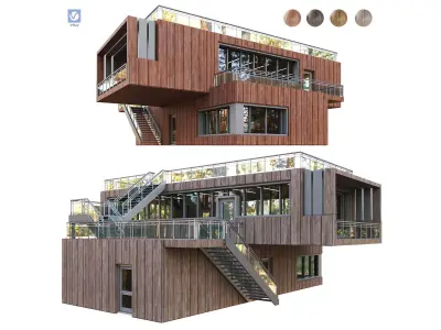 Modern Building 017 House 3D Model 3D model