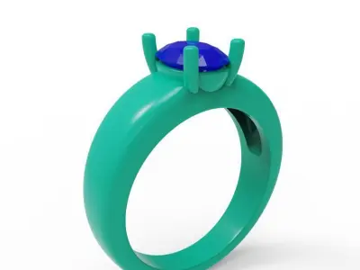 Solitaire Engagement Ring 10 3D print model