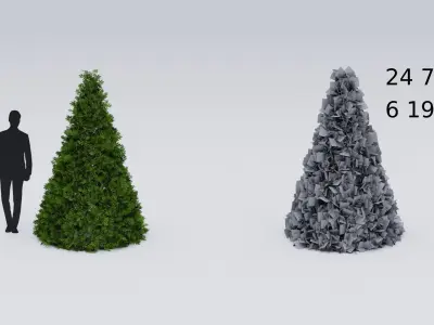 Garden boxwood spherical set v1 Low-poly 3D model