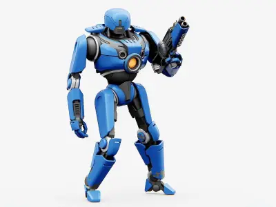 CYBORG COP V-2  Rigged for Unreal Engine - Unity - MIXAMO 3D model