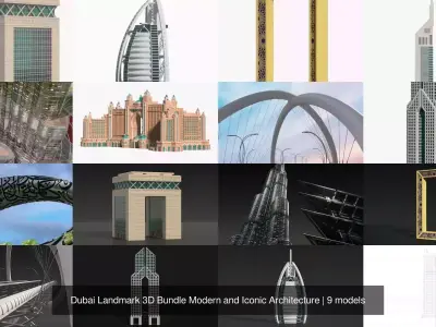 Dubai Landmark 3D Bundle Modern and Iconic Architecture 3D Model Collection