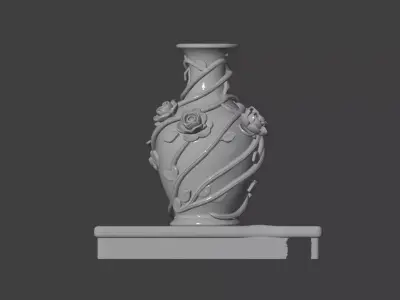 Rose Relief Vase 3D print model