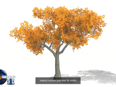 Colorful Tree Collection Pack Lowpoly 3D Model