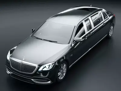 Mercedes Maybach S650 Pullman Low-poly 3D model