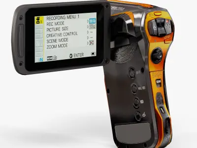 Panasonic HX-WA3 pocket camcorder Low-poly 3D model