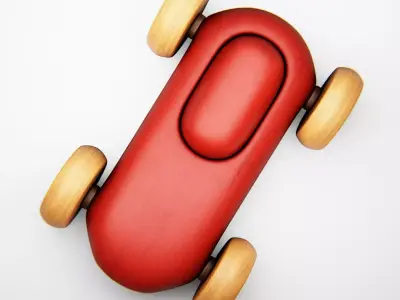 Minimal Wooden Toy Car 3D Model - Classic Smooth Design 3D print model