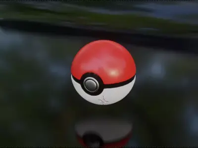 PokeBall Low-poly 3D model