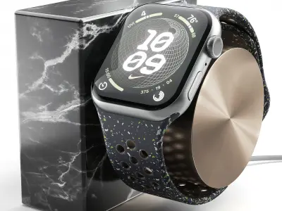 Apple Watch Series 9 Nike Sport Band Midnight Sky 3D model