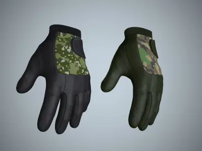 Gloves 01 Military Low-poly 3D model
