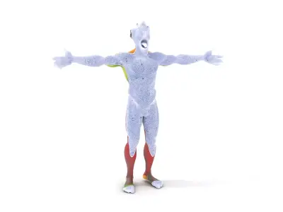 Colorful Demon Character Model Pack with Tribal Design Low-poly 3D model