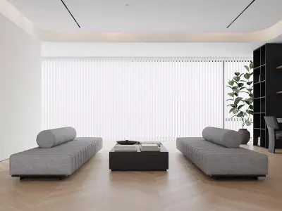 Modern living room dining room interior scenes 492 3D model