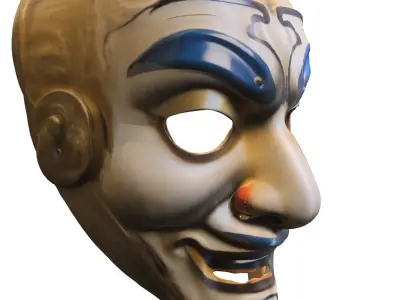 Japonese Mask comic Low-poly 3D model