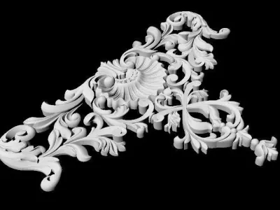 Central decor ornament for furniture 3D model 872