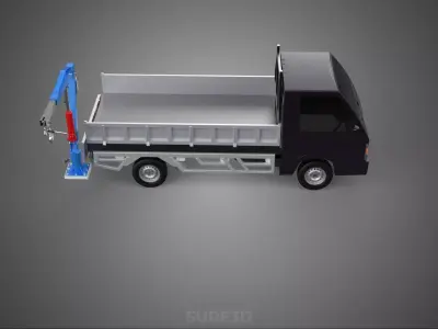 FOLDABLE MOUNTED BED CRANE HOIST LIFTING HAND WINCH TRUCK PICKUP 3D model