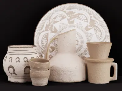 kitchenaccessori05 set of ceramics 3D model