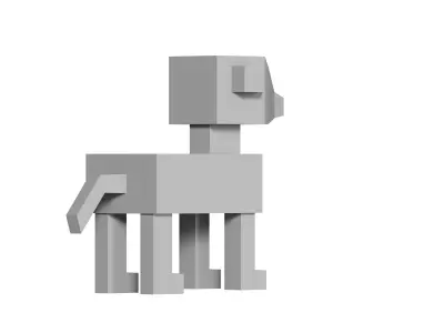 low poly dog Low-poly 3D model buy