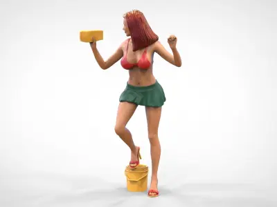 N3 Pretty Woman Car wash worker 3D print model