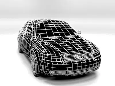AUDI A4 2001 4D LOWPOLY Low-poly 3D model
