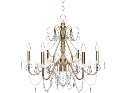 Chandelier with crystals hanging from it 3D model purchase