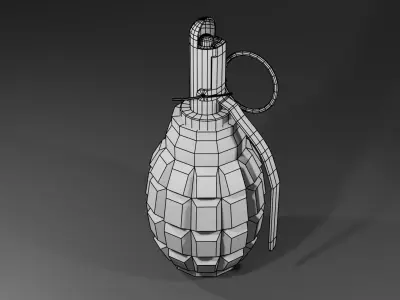 F-1 Grenade Low-poly 3D model