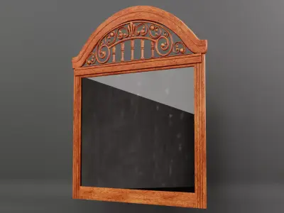 HANDCRAFTED WOOD MIRROR 3D model