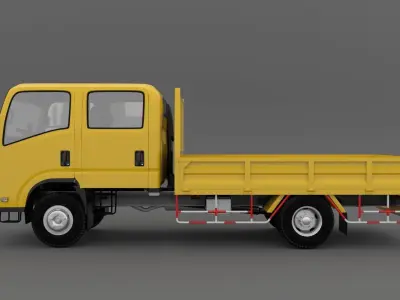 ISUZU ELF Light cargo truck double cabin  3D model