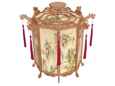 Chinese lanterns  Low-poly 3D model