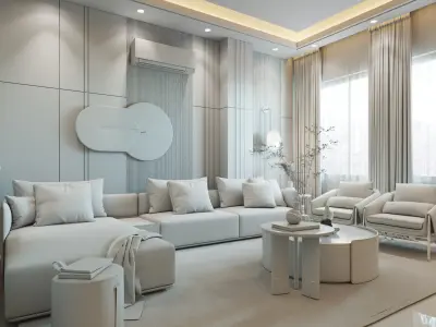 Luxury Modern Living room 01 3D model