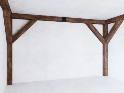 Wooden beams collection 3D model