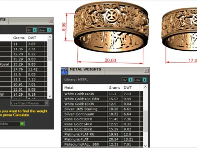 Georgian Rings 3D print model