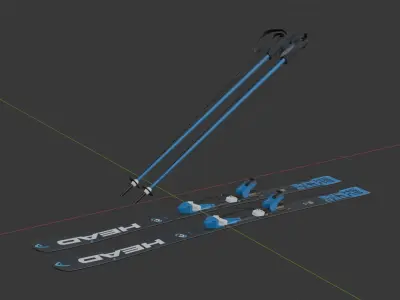 Ski set HEAD 3D model
