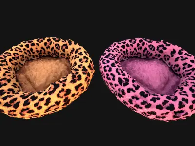 Bed for Pet Rodent Hamster Dogs Cats Leopard Print Low-poly 3D model
