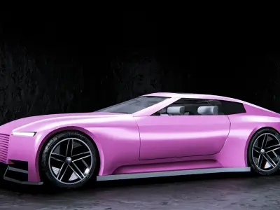 Jaguar Concept Car with Interior High Details 4k Textures Low-poly 3D model