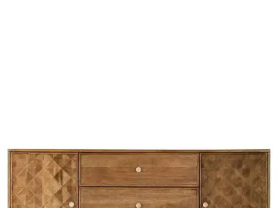 Side wooden Board Low-poly 3D model