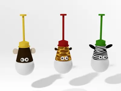 Animal lamps Low-poly 3D model