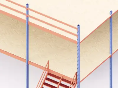 Warehouse Racking scaled 3D model