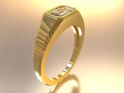 Emerald Signet Ring  3D print model