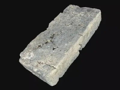 Realistic Damaged grey brick 3d scan highpoly 3D model