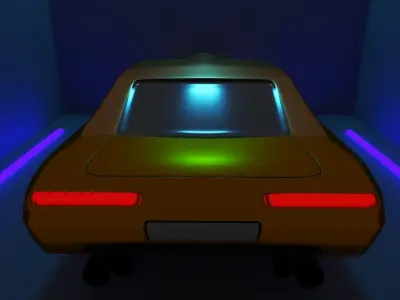 LOWPOLY 3D CAR orange Low-poly 3D model