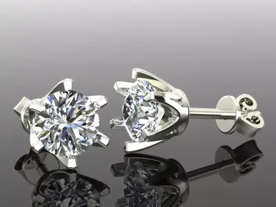 Women Diamond Earrings 3D print model 21