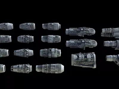 Sci-Fi Engine Pack 3D model