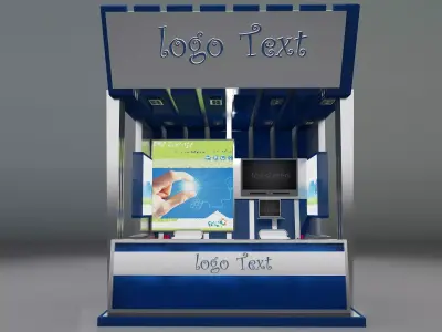 Kiosk Partition Booth a127 3D model