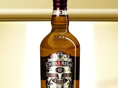 Chivas Regal Bottle Glass Coaster Collection 3D model