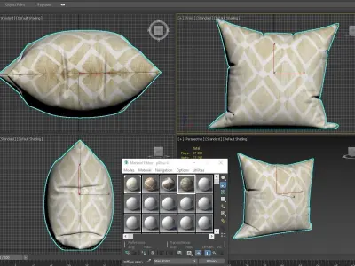 Decorative pillows  set 028 3D model